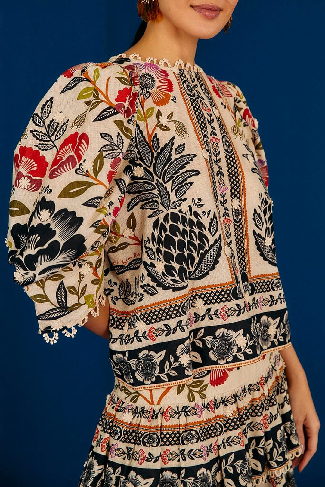 Blouse Romantic Garden - Multicolore