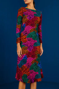 MEDIA OFF LINE_Robe midi Arc-en-ciel en jersey - Multicolore