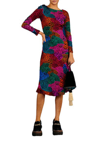 MEDIA OFF LINE_Robe midi Arc-en-ciel en jersey - Multicolore