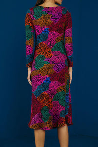 MEDIA OFF LINE_Robe midi Arc-en-ciel en jersey - Multicolore