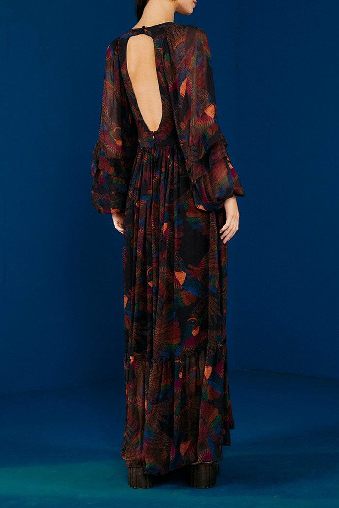 MEDIA OFF LINE_Robe maxi Borogodo Toucans - Noir