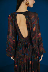MEDIA OFF LINE_Robe maxi Borogodo Toucans - Noir