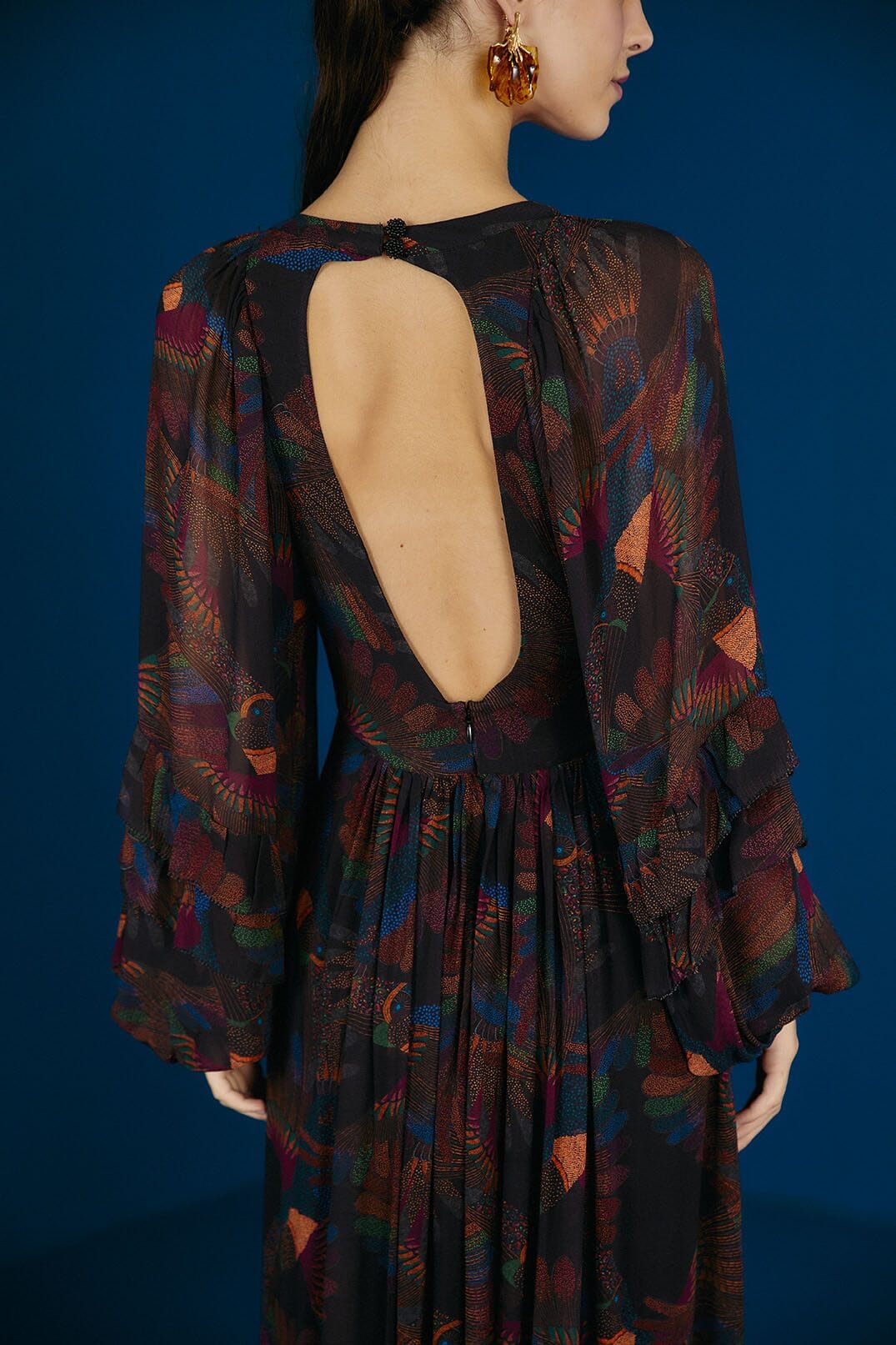 MEDIA OFF LINE_Robe maxi Borogodo Toucans - Noir