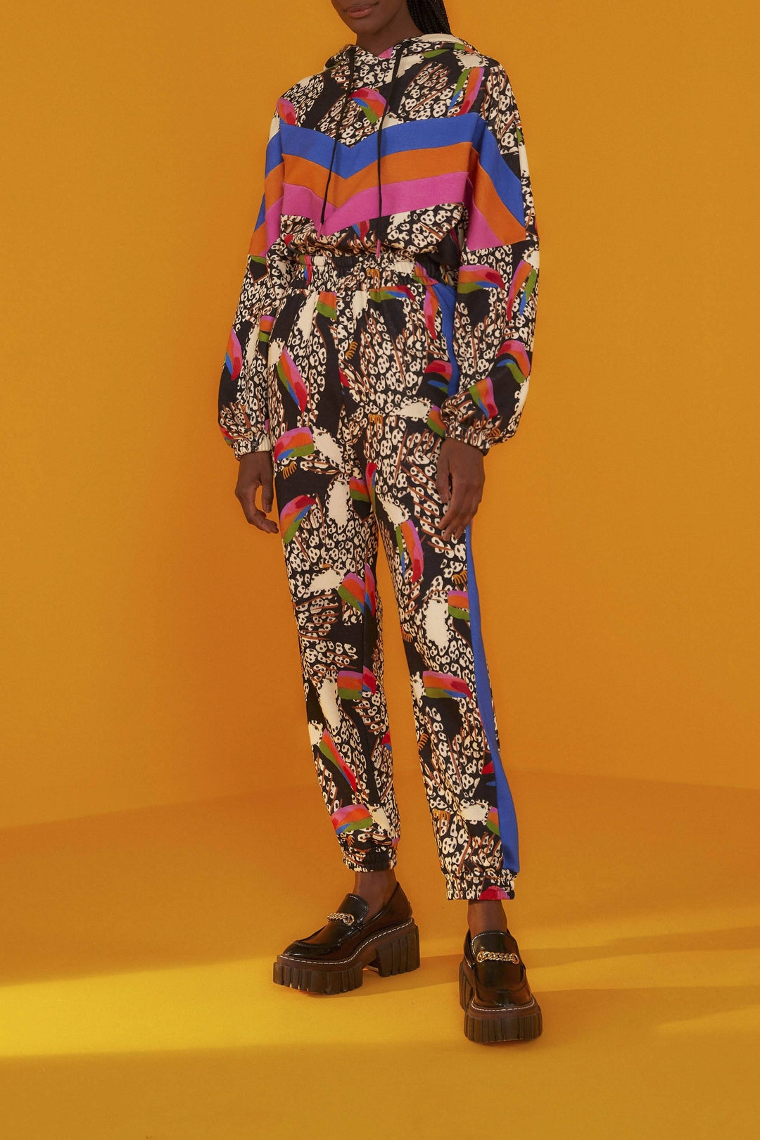MEDIA OFF LINE_Cotton Leopard Toucans sweatpants - Multicolour