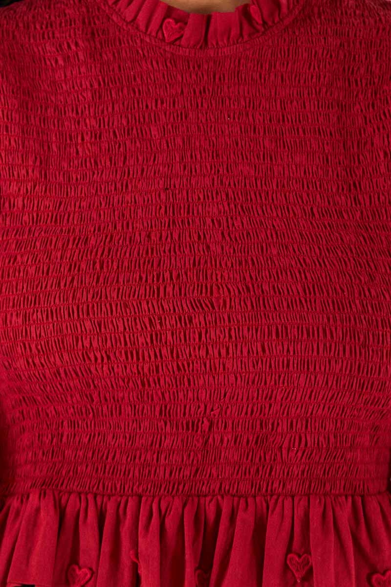 Blouse 3D Hearts - Bordeaux