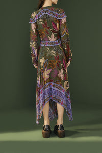 MEDIA OFF LINE_Robe midi Wild Jungle - Vert