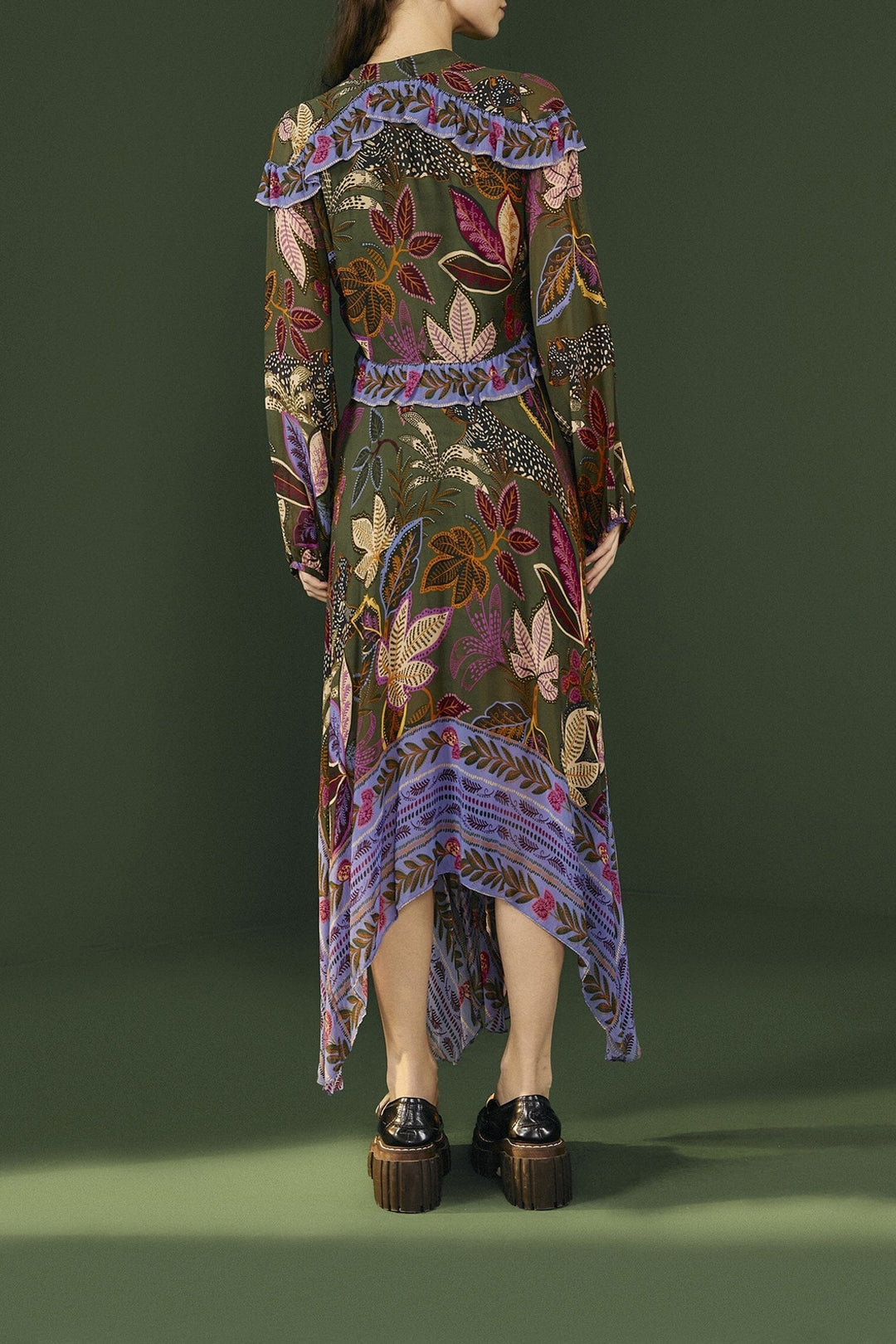 MEDIA OFF LINE_Robe midi Wild Jungle - Vert