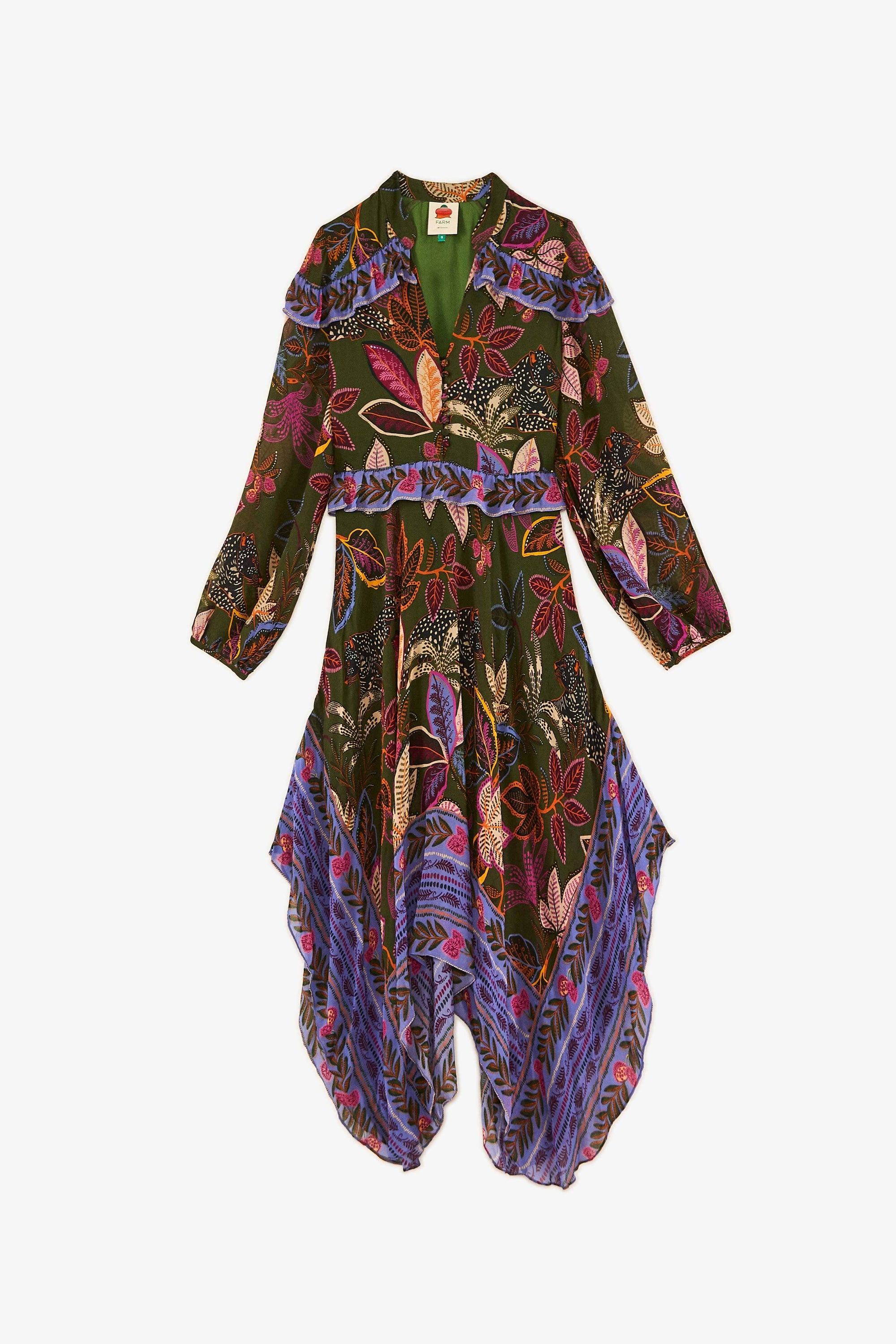 MEDIA OFF LINE_Robe midi Wild Jungle - Vert