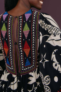 MEDIA OFF LINE_Robe maxi Black And White Cerrado Sky - Noir