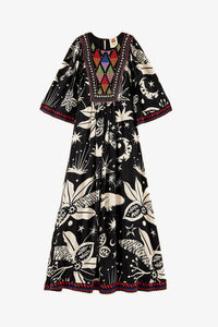 MEDIA OFF LINE_Robe maxi Black And White Cerrado Sky - Noir
