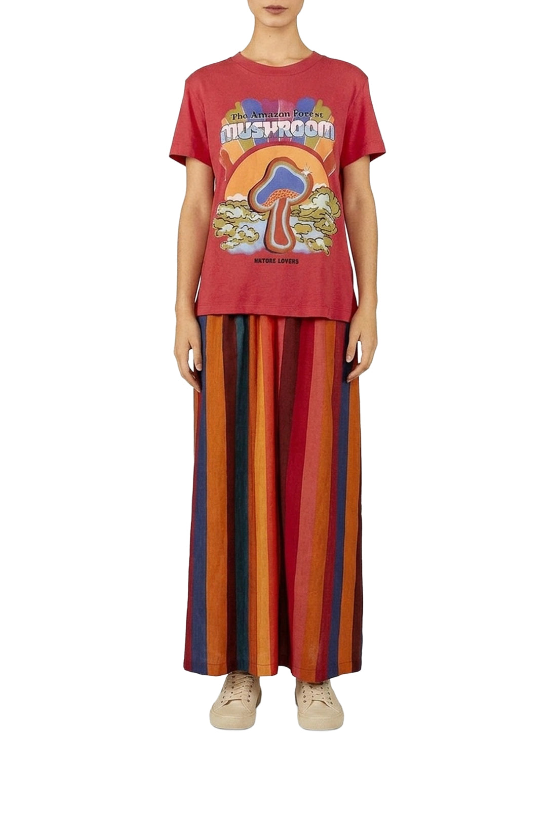T-shirt Mushroom Amazon en coton - Rouge