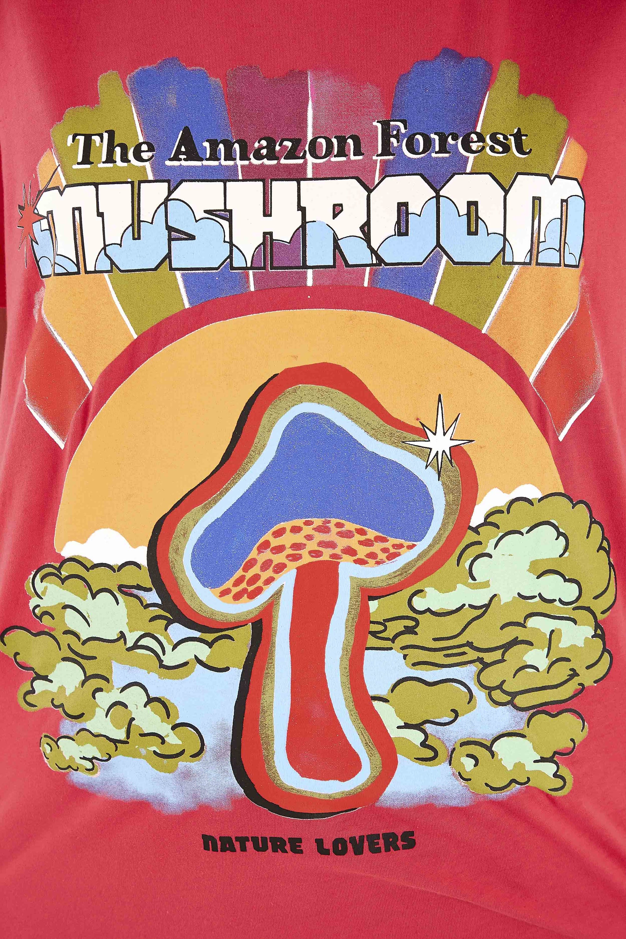 T-shirt Mushroom Amazon en coton - Rouge