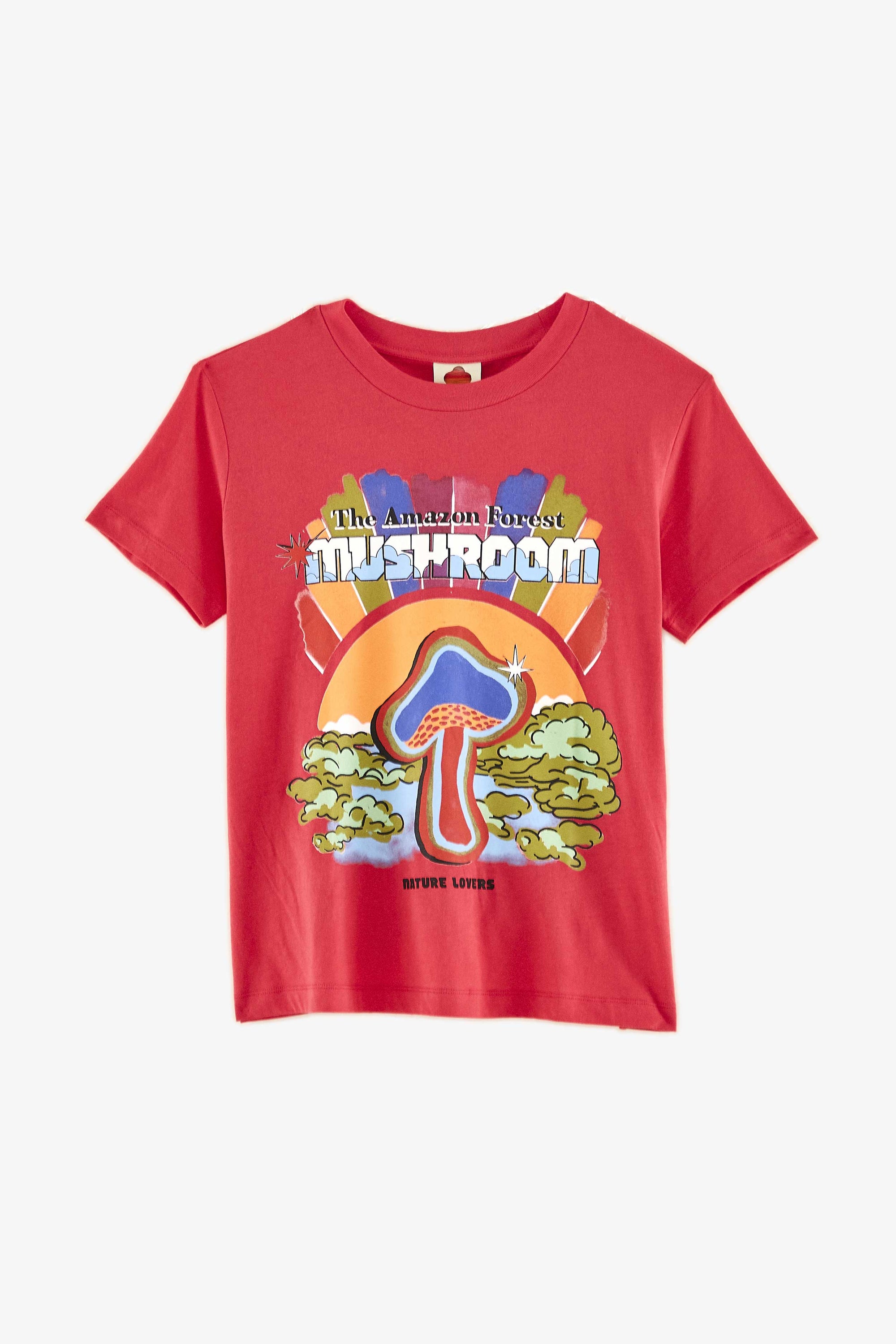 T-shirt Mushroom Amazon en coton - Rouge