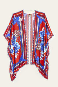 Kimono long Macaw à motifs - Rouge