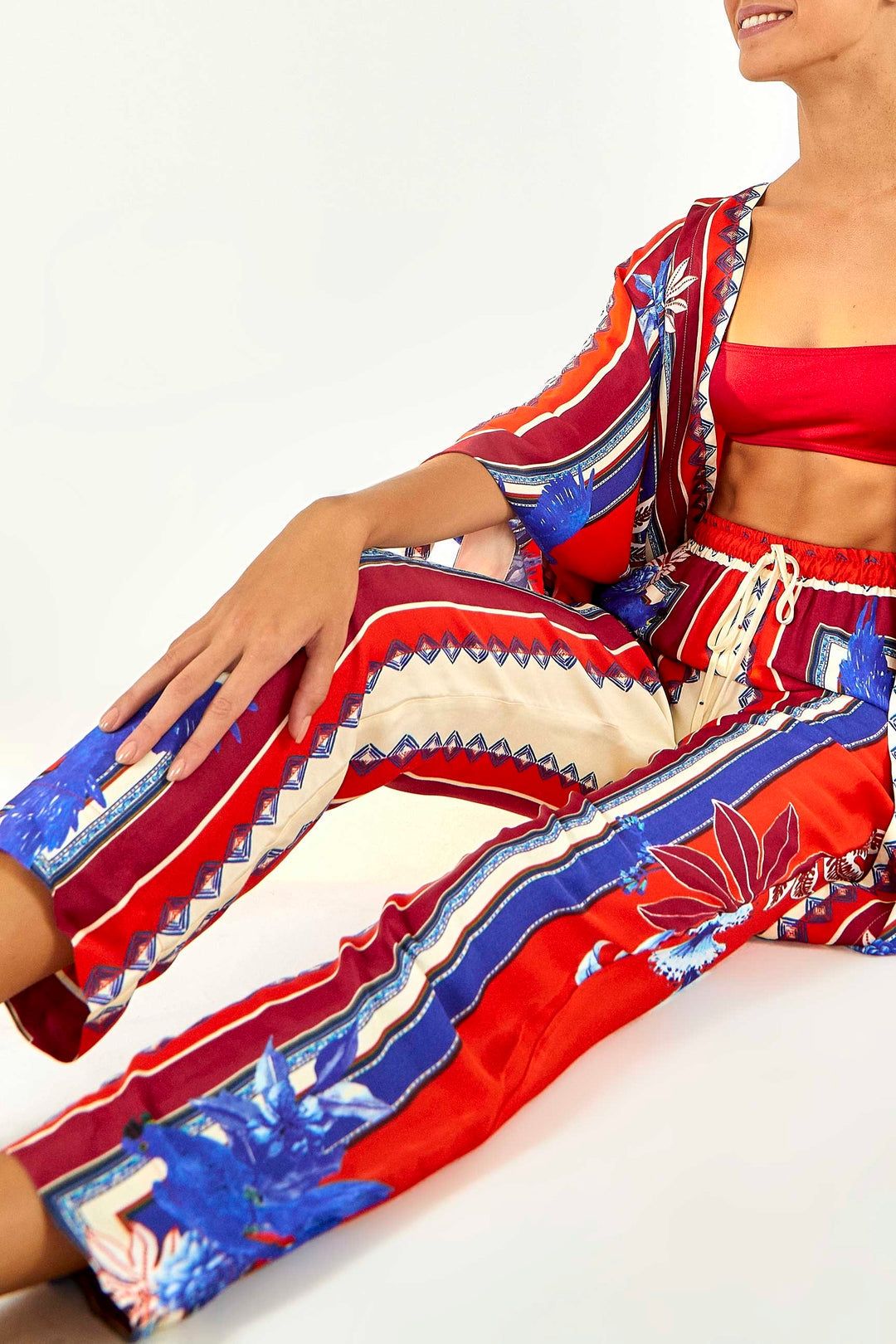 Pantalon Macaw en foulard - Rouge