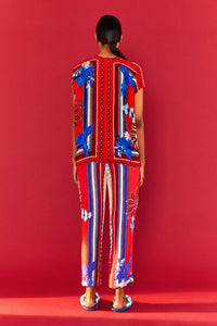 Blouse Macaw en foulard - Rouge