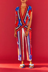 Macaw scarf blouse - Red