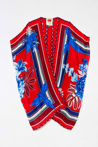Macaw scarf blouse - Red