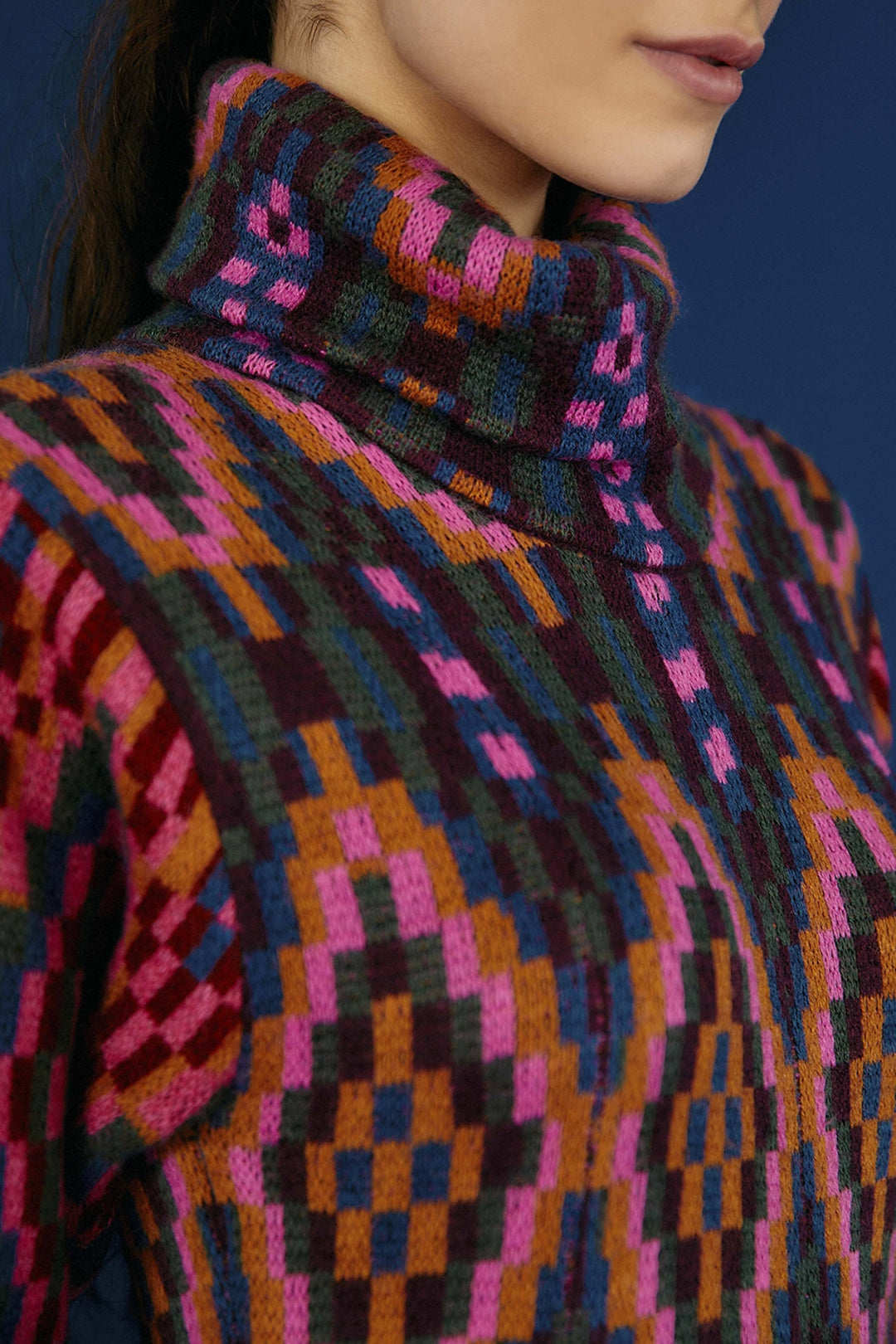 Pull long à col montant Tapestru - Multicolore