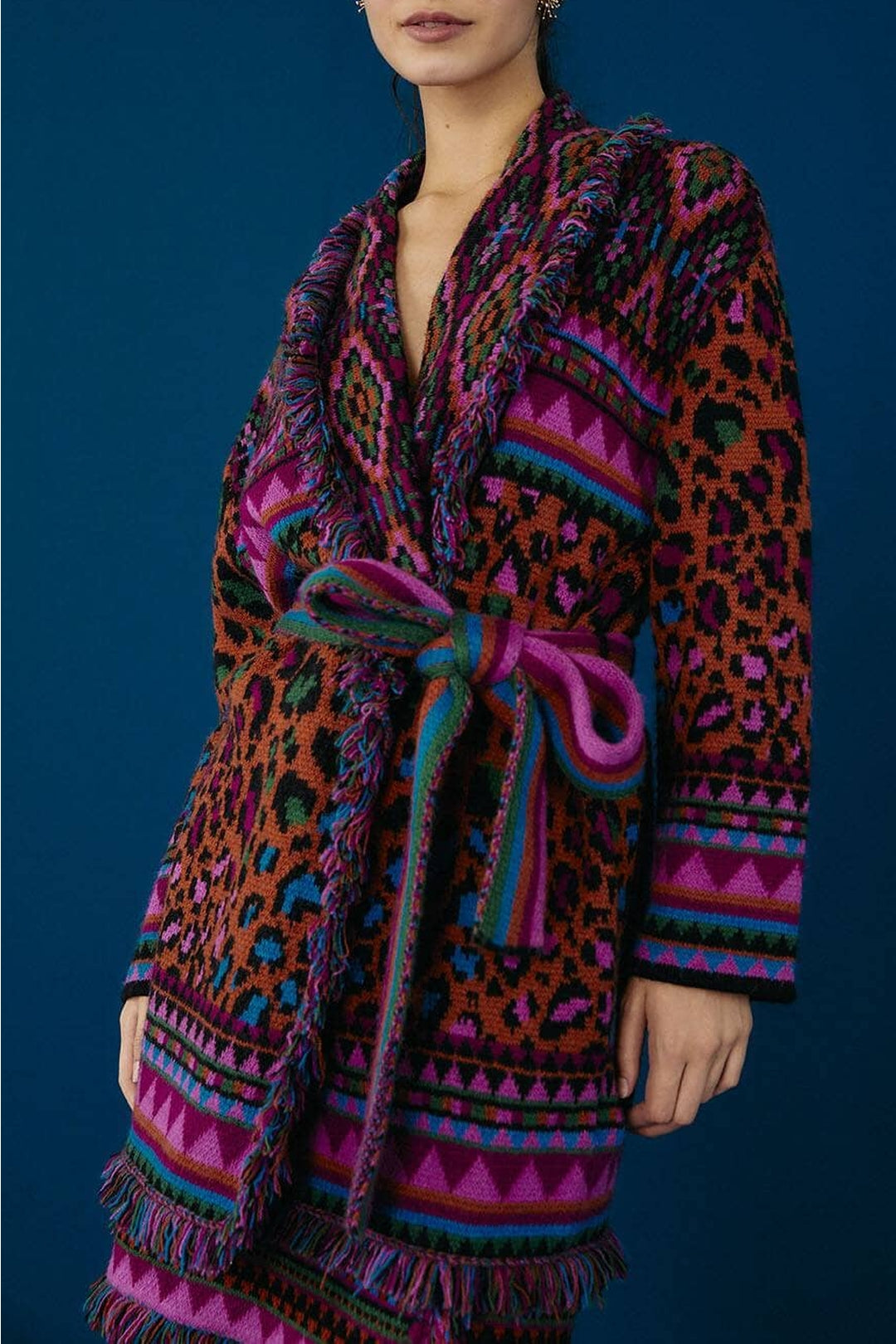 Cardigan Ainika ceinturé - Multicolore