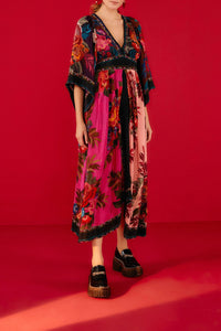 Robe longue Flower en foulard - Multicolore