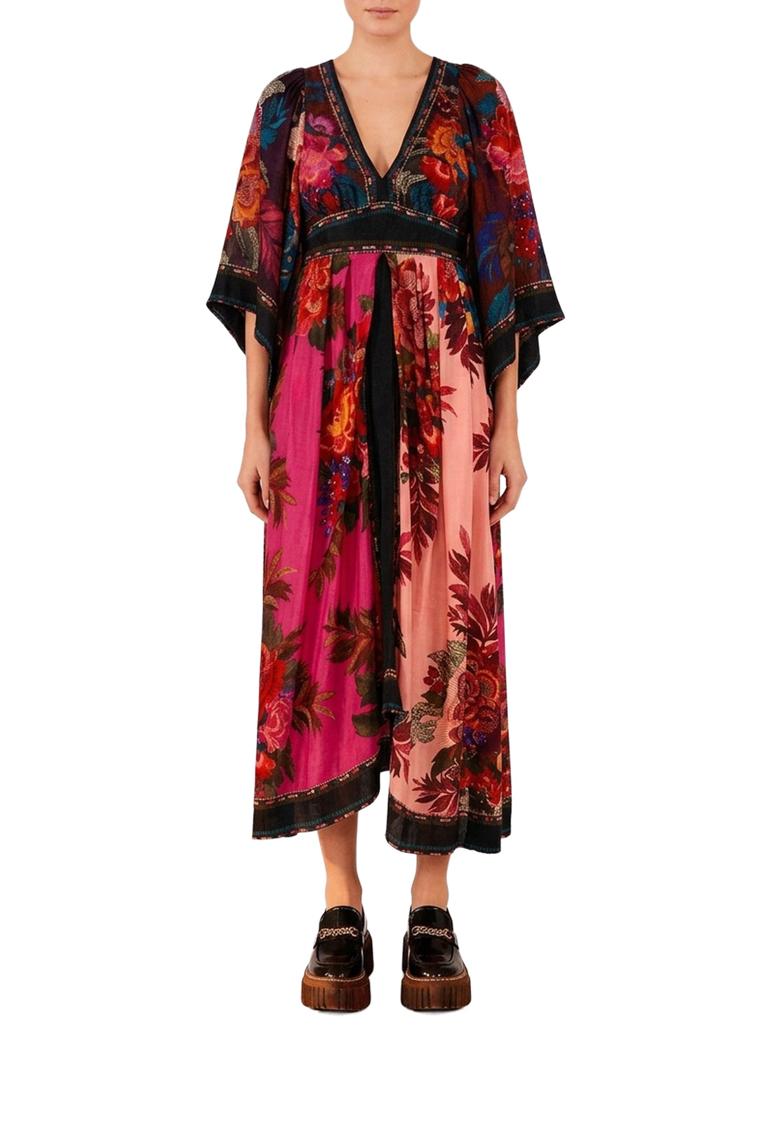 Robe longue Flower en foulard - Multicolore