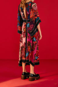 Robe longue Flower en foulard - Multicolore