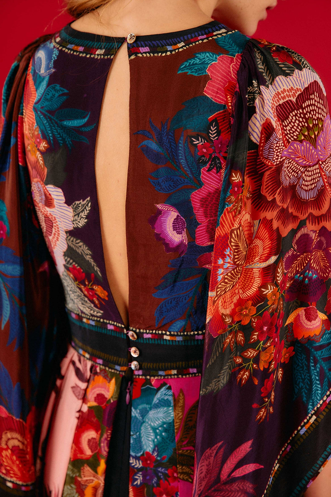 Robe longue Flower en foulard - Multicolore