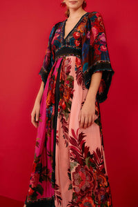 Robe longue Flower en foulard - Multicolore