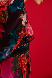 Robe longue Flower en foulard - Multicolore