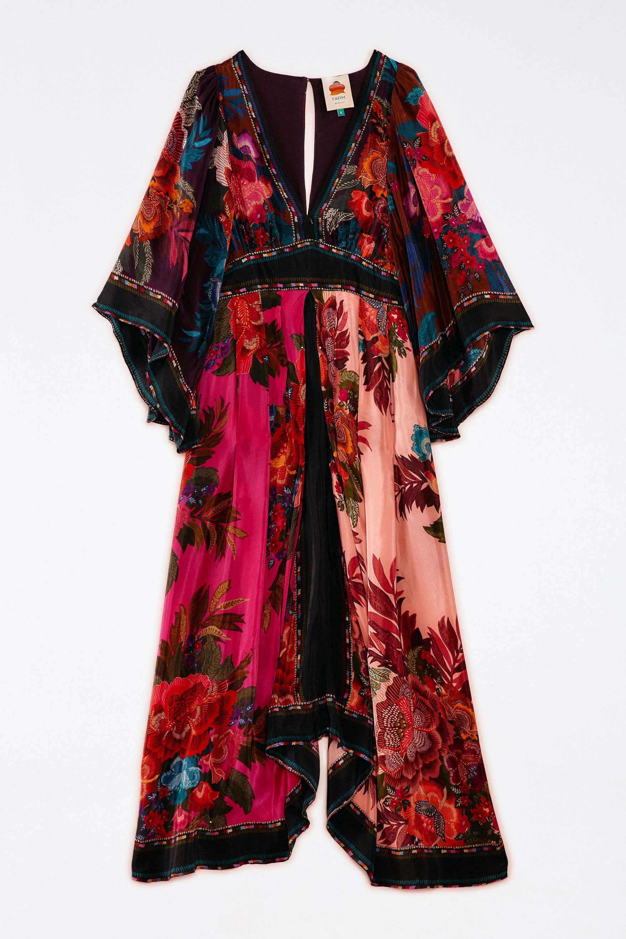 Robe longue Flower en foulard - Multicolore