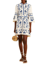 Robe courte en lin - Blanc