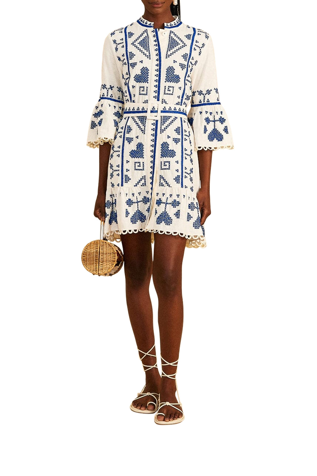 Robe courte en lin - Blanc