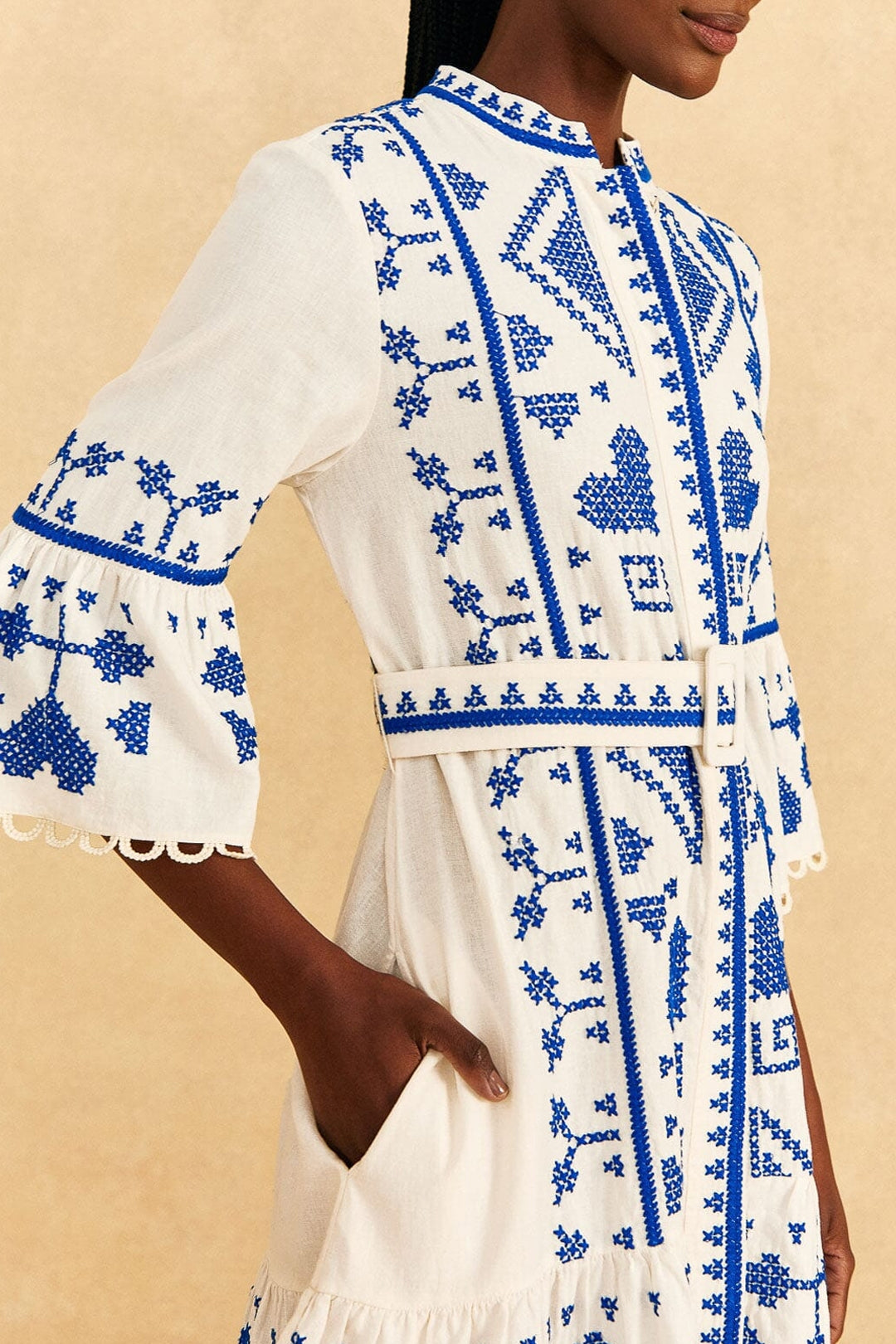 Robe courte en lin - Blanc