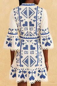 Robe courte en lin - Blanc