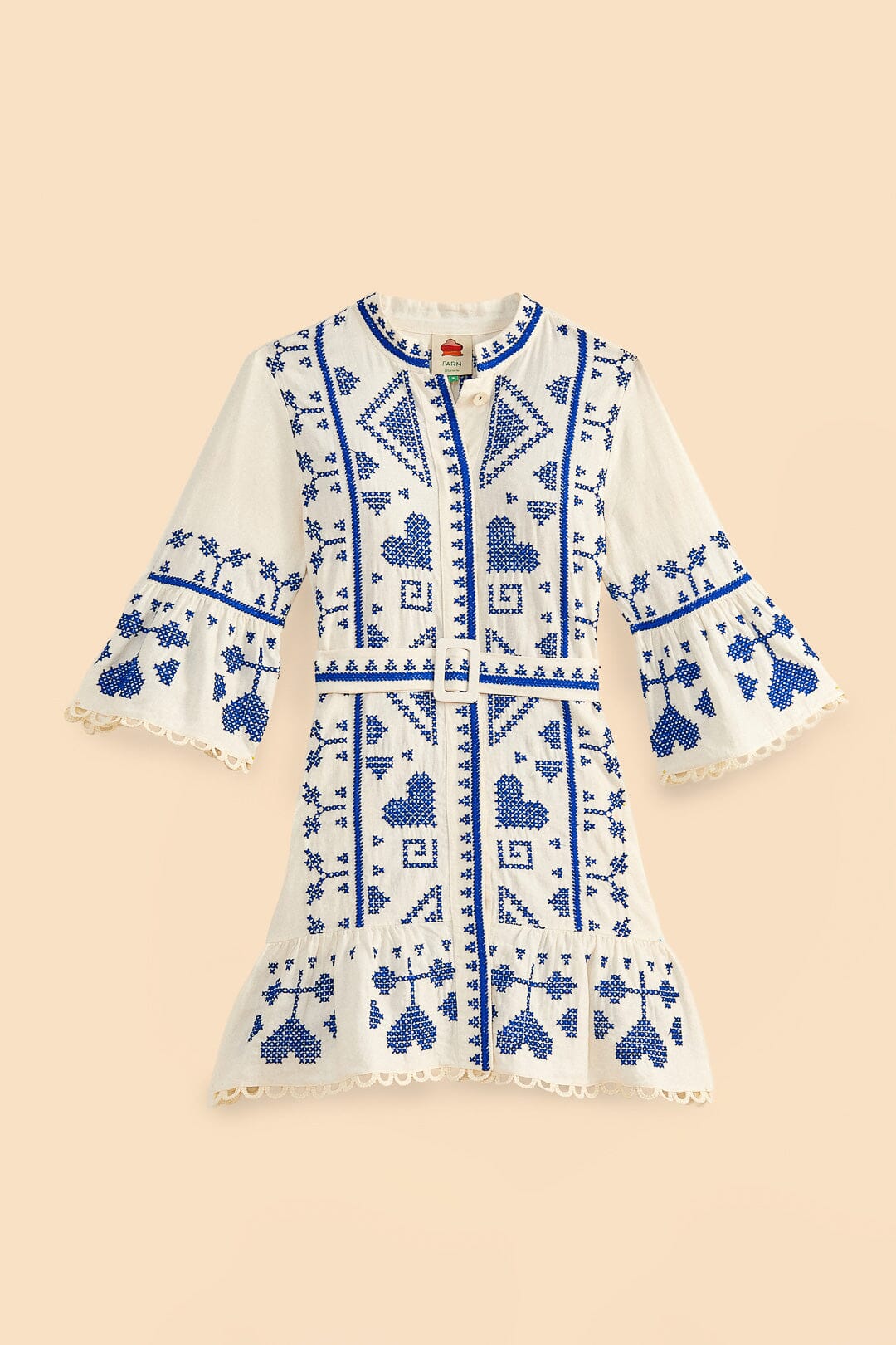 Robe courte en lin - Blanc