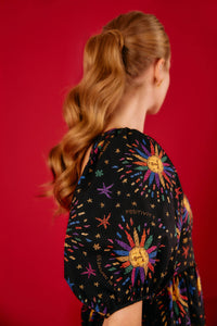 Robe midi Rainbow Suns - Noir