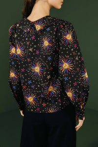 Blouse Rainbow Suns - Noir