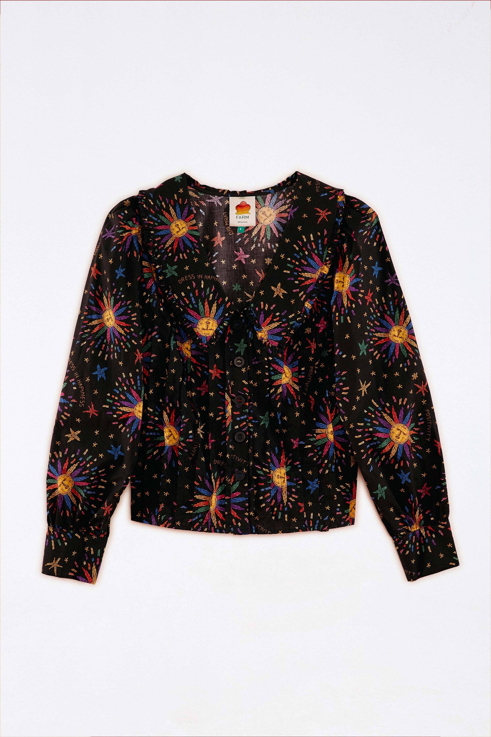 Blouse Rainbow Suns - Noir