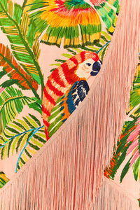Jupe portefeuille Macaw Leaves - Multicolore