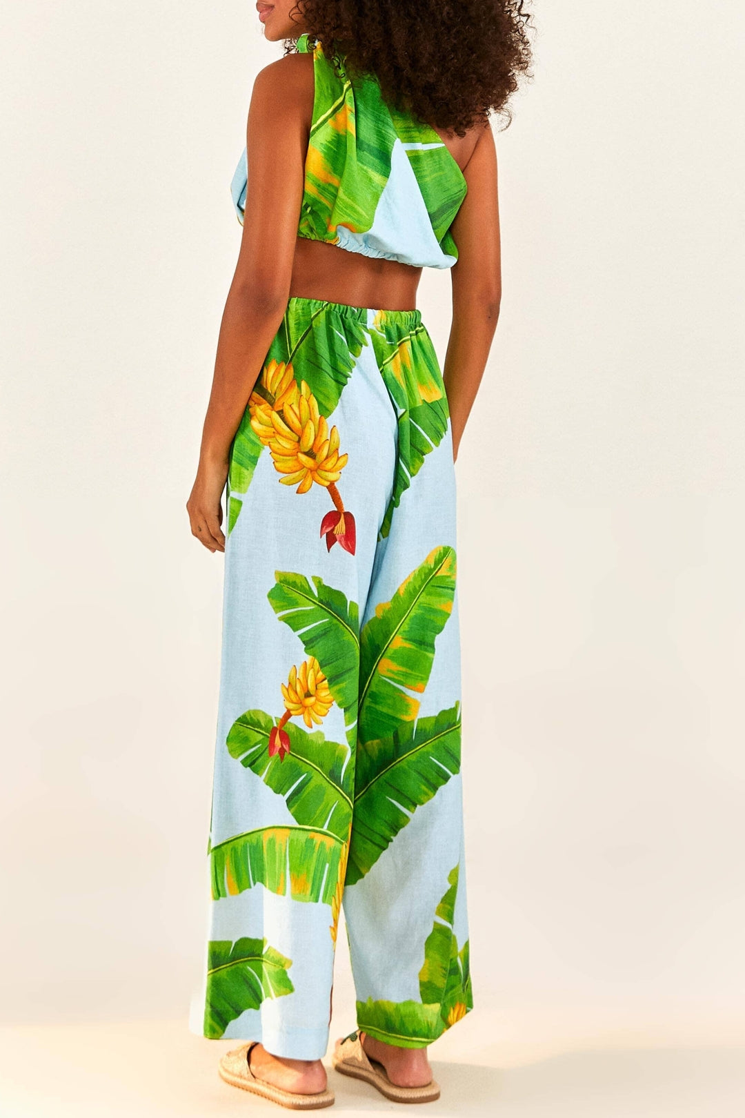 Top Fresh Bananas en lin - Bleu