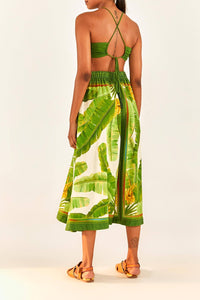 Top Monstera en lin - Vert