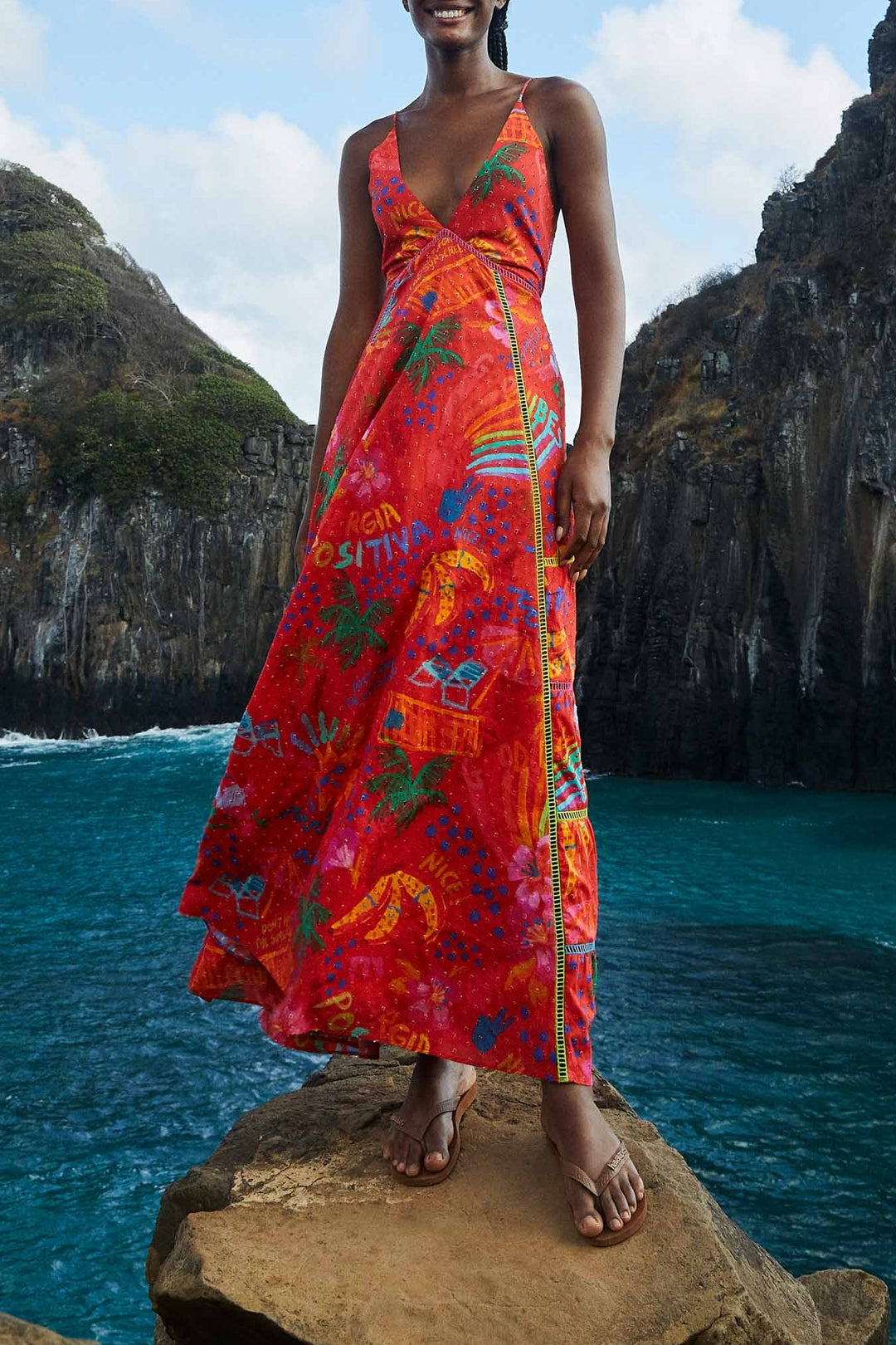 Good Vibes Maxi Dress - Red