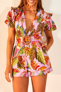 Combi-short Lilac Beaks & Bananas - Rose