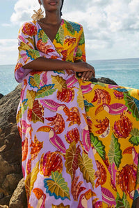 Beaks & Bananas Wrap Maxi Dress - Pink