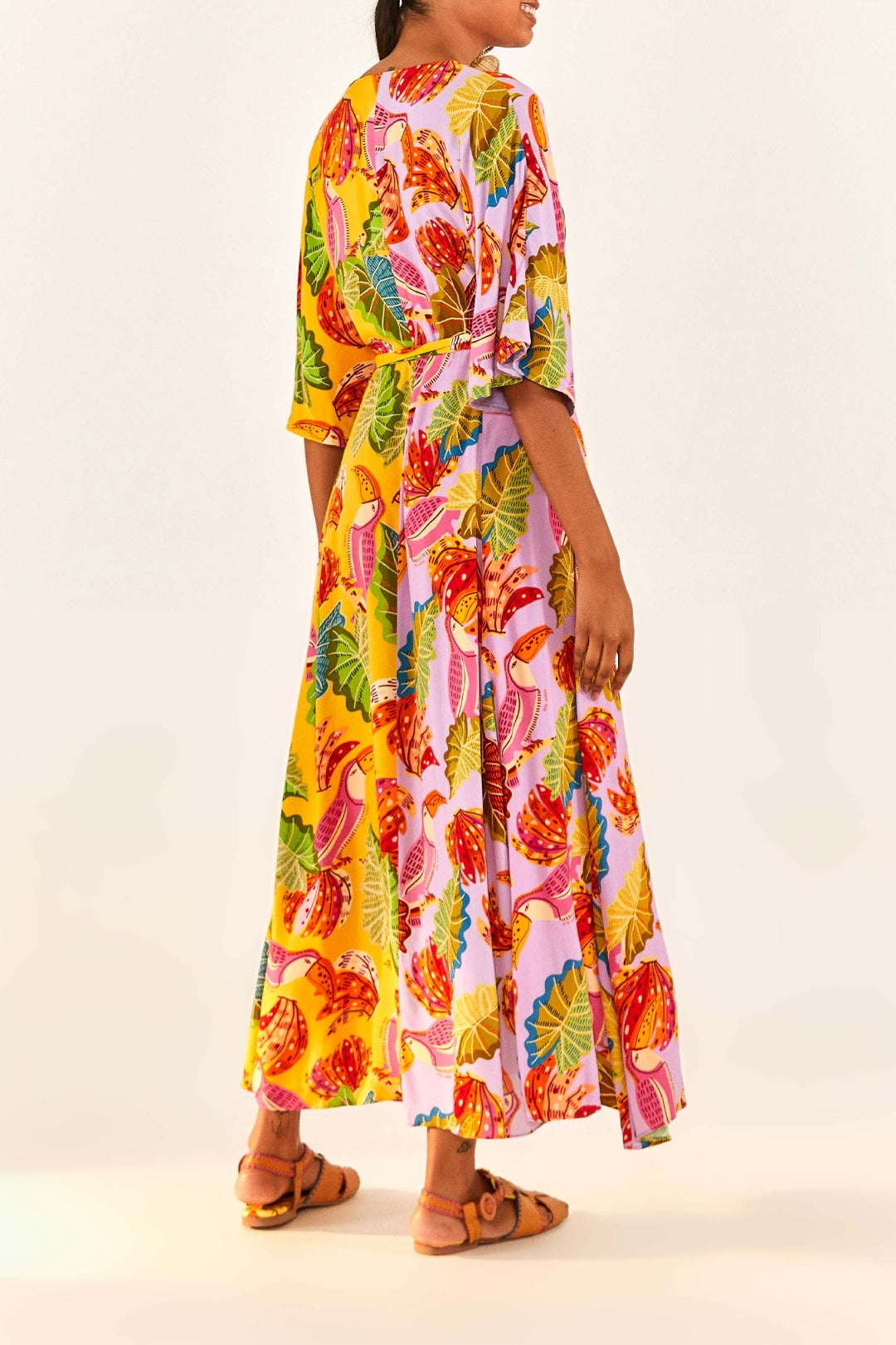 Beaks & Bananas Wrap Maxi Dress - Pink