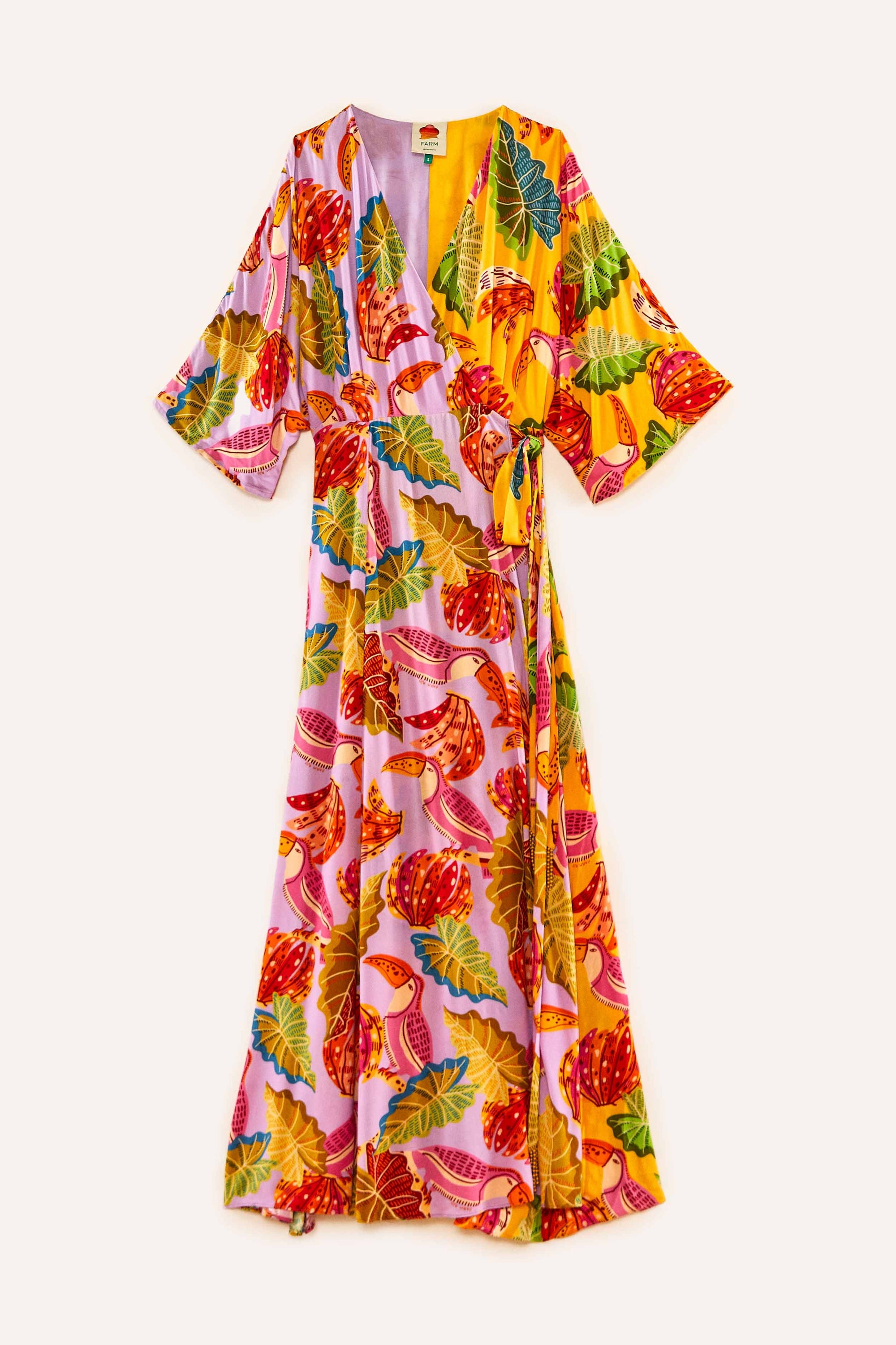 Beaks & Bananas Wrap Maxi Dress - Pink