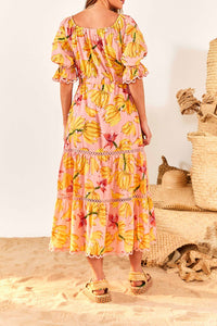 Robe midi Banana Taste - Orange