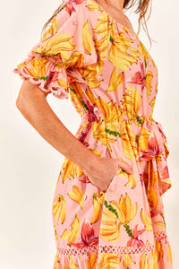 Robe midi Banana Taste - Orange