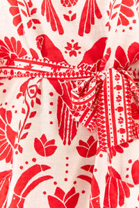 Robe courte Jungle Flow en lin - Multicolore